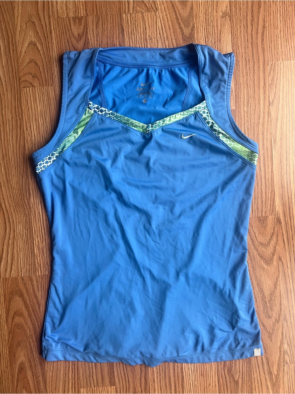 Nike Blue Tank Top with Green Accent Trim